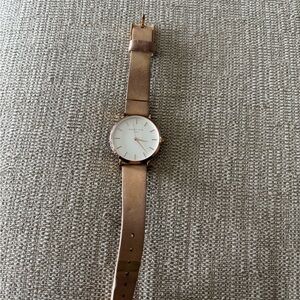 Elegant Rose Gold Watch with White Dial
